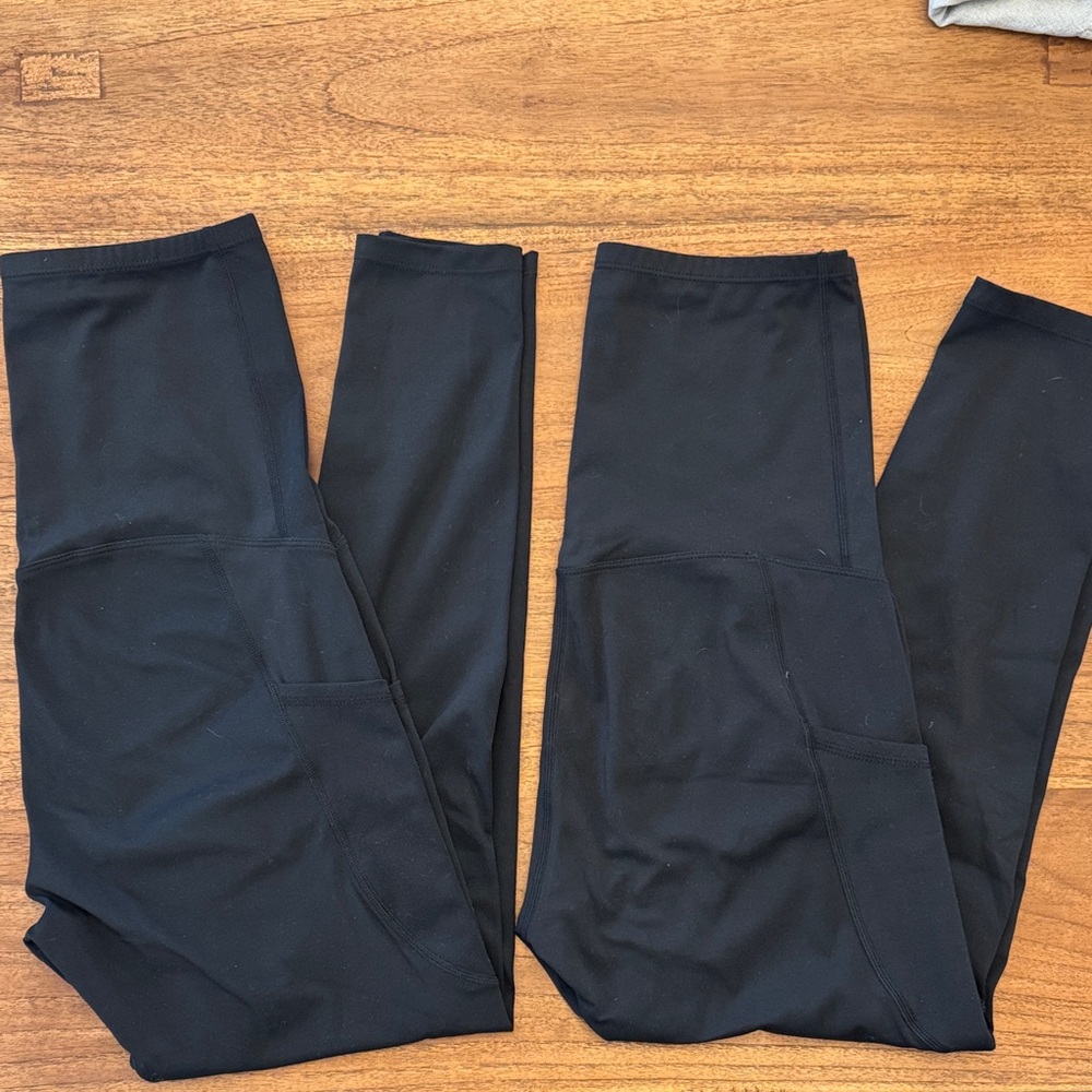 Bundle of 2 pairs of black maternity leggings - Poshdivah size M